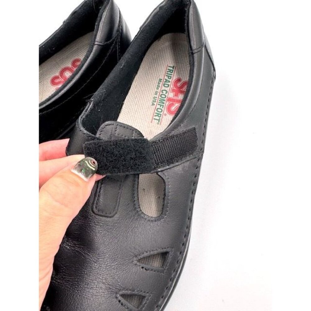 NWOT SAS Womens 8.5N Black Leather Tripad Comfort Mary Janes - Picture 2 of 5